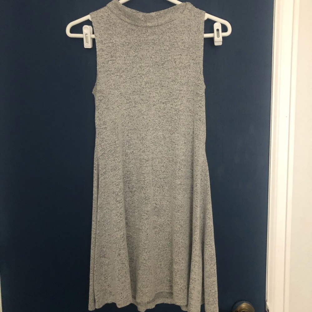 Grey Tshirt dress with collar